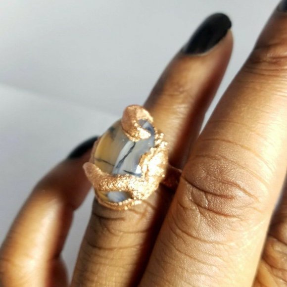 Tentacle copper agate Ring size 6.5 fantasy ring - Picture 5 of 12